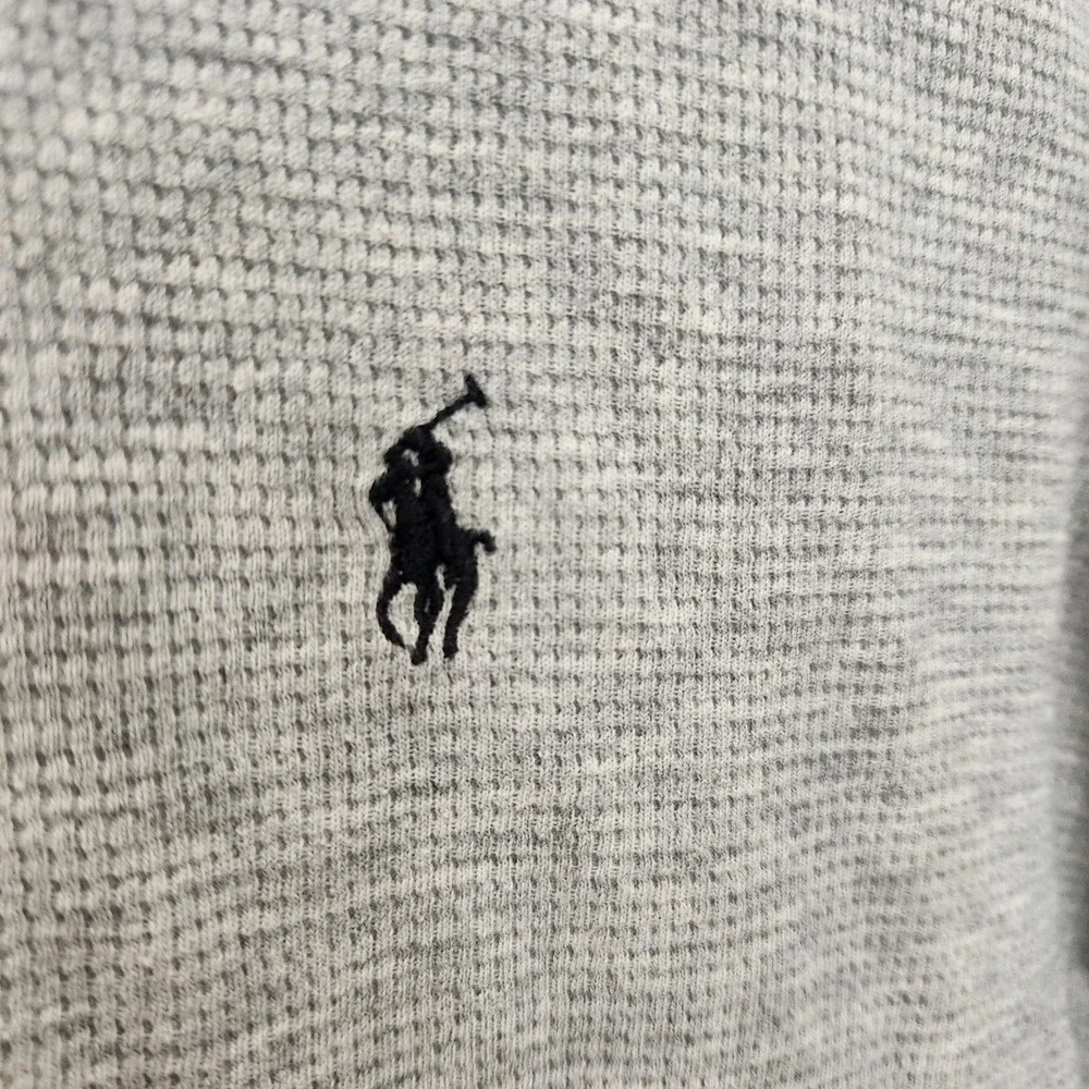 Polo Ralph Lauren Gray Men's Large Waffle Weave Thermal Knit‎ Long Sleeve Top